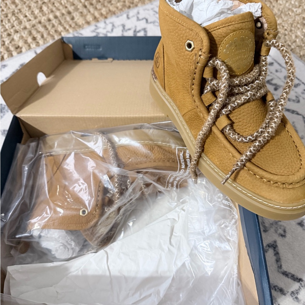 Cole Haan Women’s Tan Lace-Up Boots